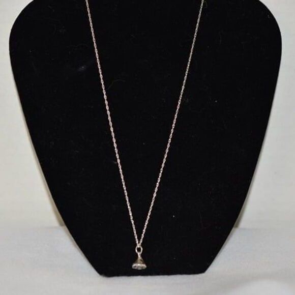 Vintage JCF 925 stamped Small Hershey Kiss Rope Chain Spring clasp Necklace - Picture 1 of 2